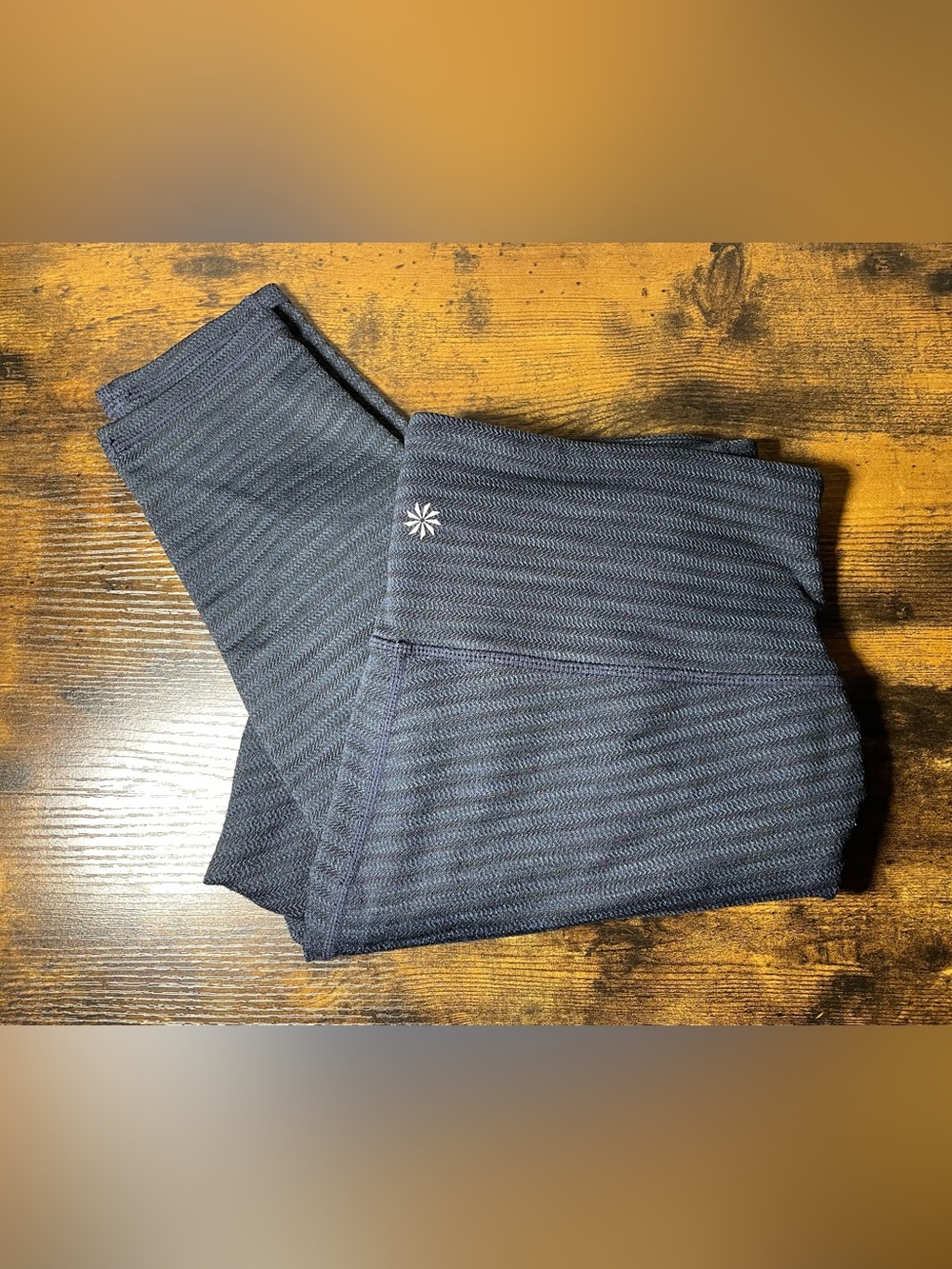 Athleta Women’s Dark Navy & Black Striped Leggings